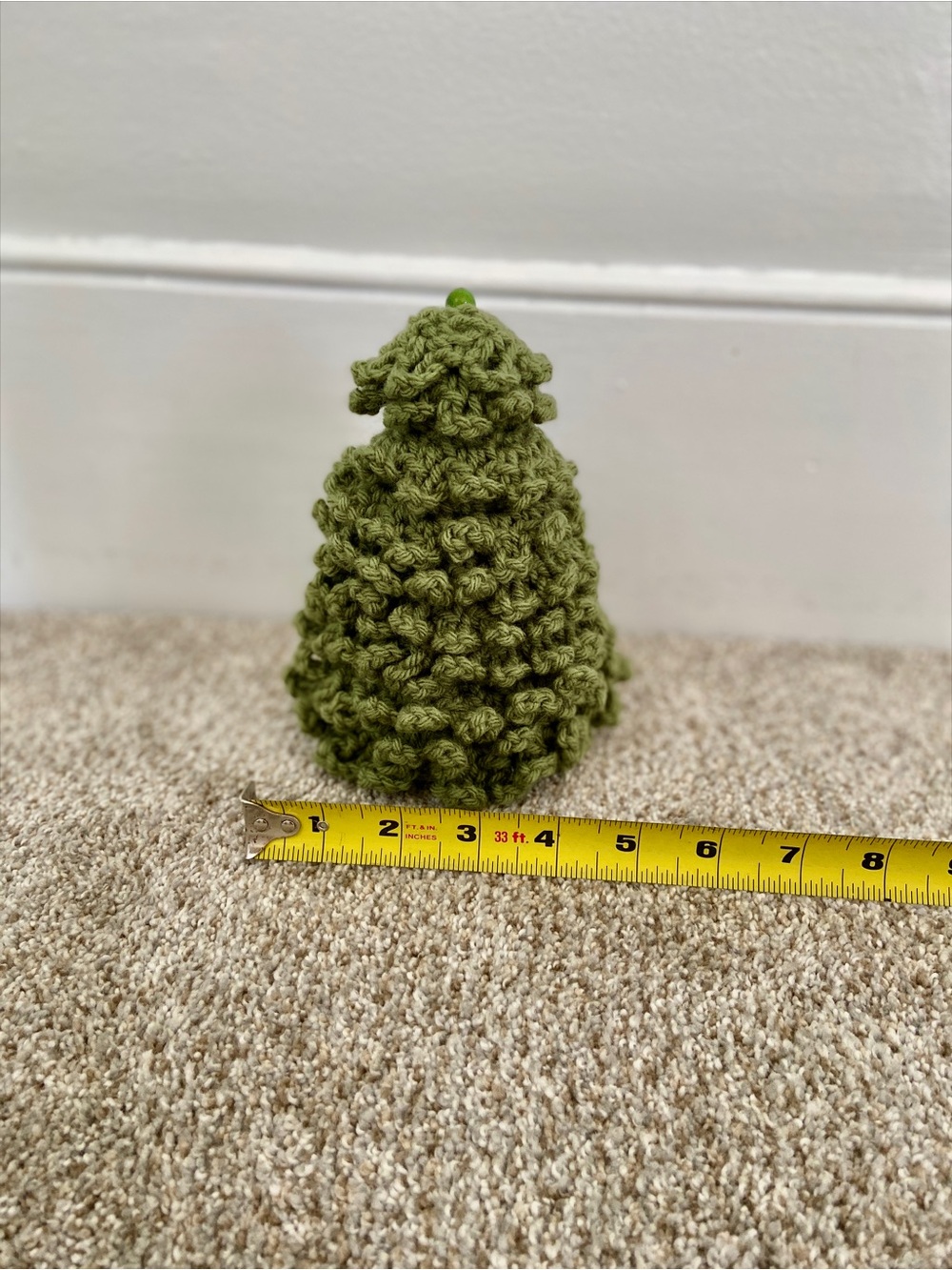 Handmade Crochet Christmas Tree Light Green Holiday Decorations - Picture 8 of 9